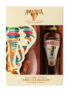 Amarula Fruit Cream met 2 glazen in gift