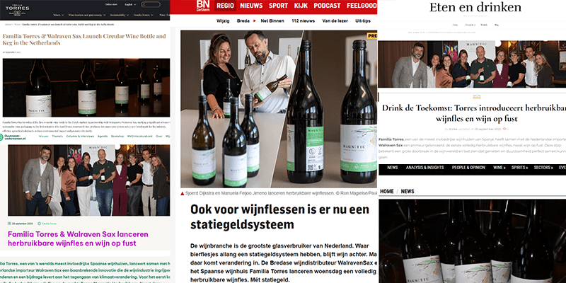 HERBRUIKBARE WIJNFLESSEN - TORRES LANCEERT MAGNETIC